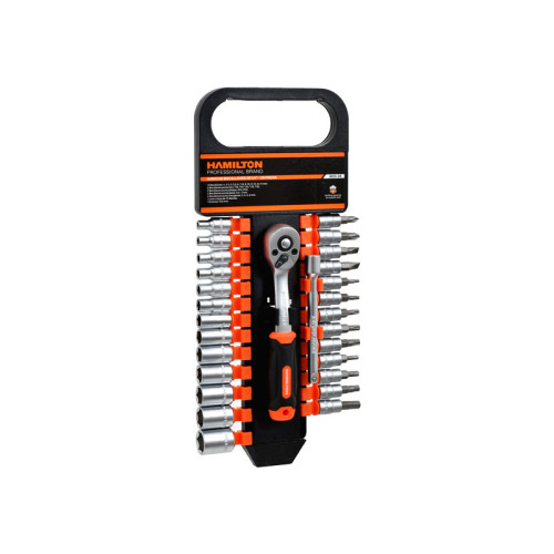 JUEGO DE BOCALLAVES 1/4" 28 PZ. ACERO CR-V