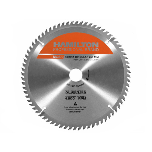 DISCO PARA MADERA 255MM - 72 DIENTES