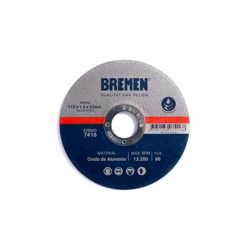 DISCO DE CORTE BREMEN® 9" (230x1.9x22mm) OX. ALUMINIO
