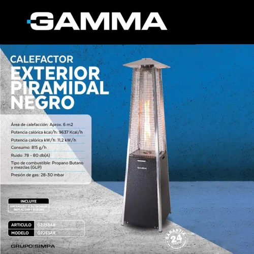 CALEFACTOR EXTERIOR PIRAMIDAL NEGRO - Imagen 4