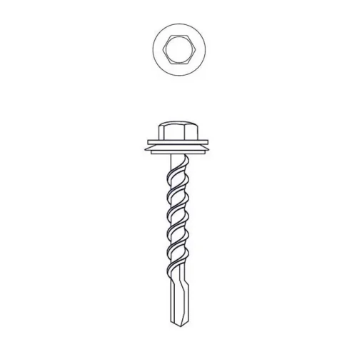 TORNILLO AUTOPER. C/ARAN. HEX. MECHA 14 x 3" [Caja x 175 uni].