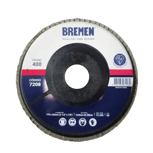 DISCO FLAP 115x22MM G400 4-1/2" CARBURO DE SILICIO  BREMEN®