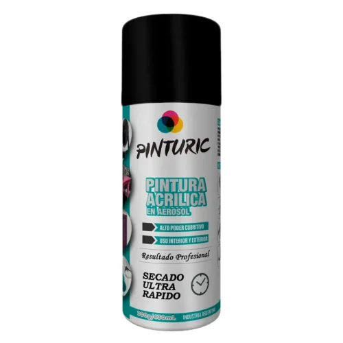 PINTURA NEGRO MATE ACRILICA 430ML S. SECADO RAPIDO PINTURIC C/U (6)