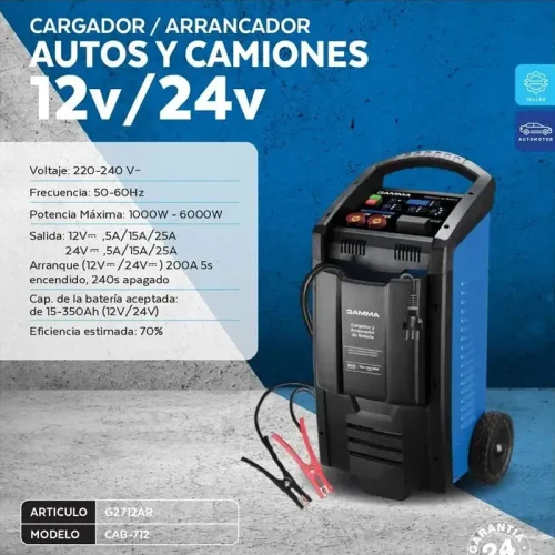 CARGADOR ARRANCADOR 12 / 24V 250A DE ARRANQUE - Imagen 3