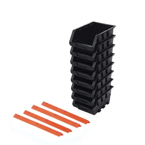 JUEGO DE CUBOS DE ALMACENAMIENTO NEGROS 8PZS.(10.5X16.4X7.6CM). TACTIX