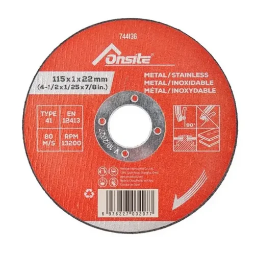 DISCO CORTE PLANO 115X1.0X22.2MM 41/2". ONSITE