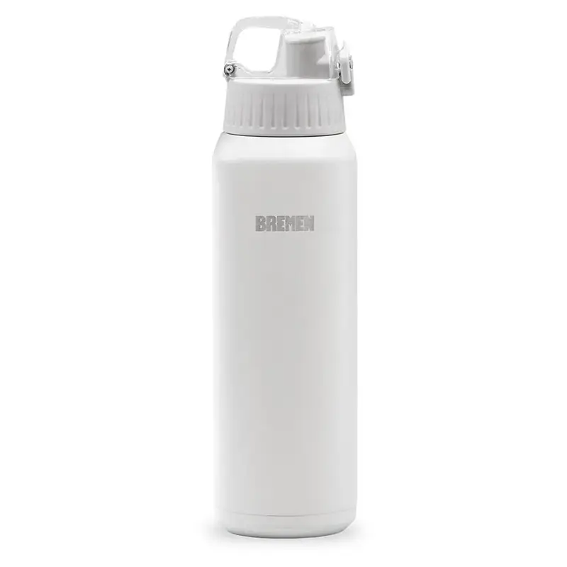 TERMO BOTELLA 600ML GRIS ACERO INOXIDABLE. BREMEN®
