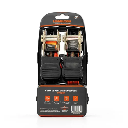 CINTA DE AMARRE CON CRIQUE 25MMX4.8MX700KG SETX2U. HAMILTON - Imagen 2