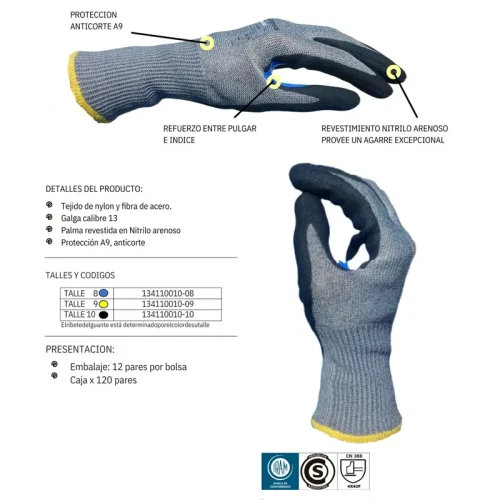 GUANTE CUTEX MAX NITRO ANTICORTE XXX. PAMPERO - Imagen 2