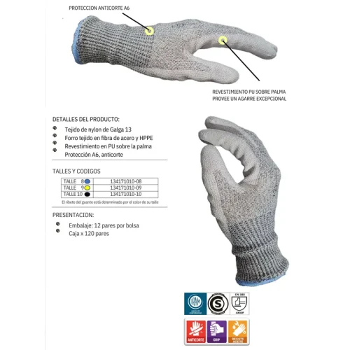 GUANTE CUTEX TOUCH ANTICORTE XXX. PAMPERO - Imagen 2