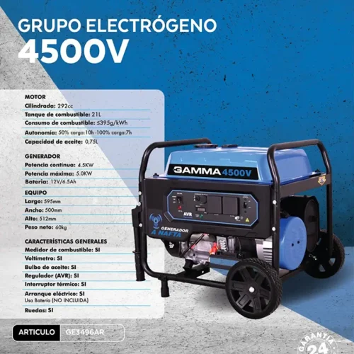 GRUPO ELECTROGENO 4500V. GAMMA