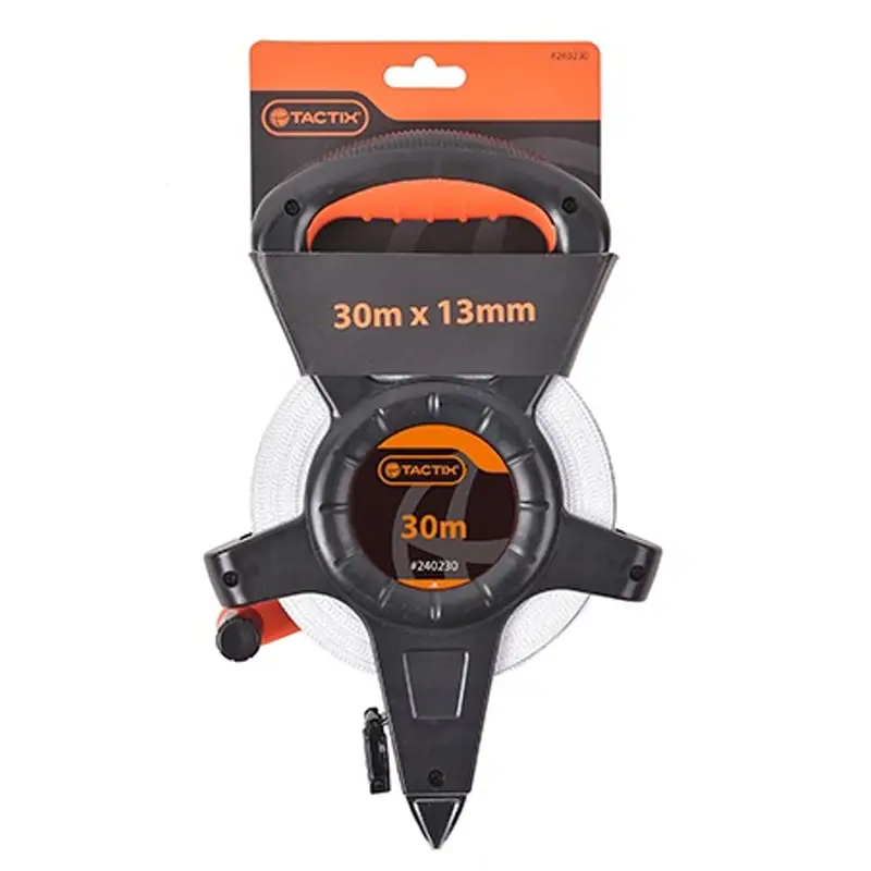 CINTA METRICA LARGA CON MANIJA 100’/30M X 13MM. TACTIX - Imagen 2