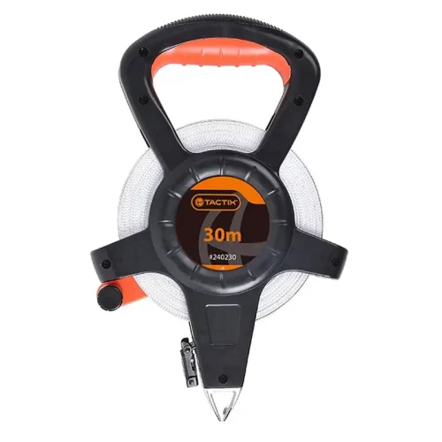 CINTA METRICA LARGA CON MANIJA 100’/30M X 13MM. TACTIX