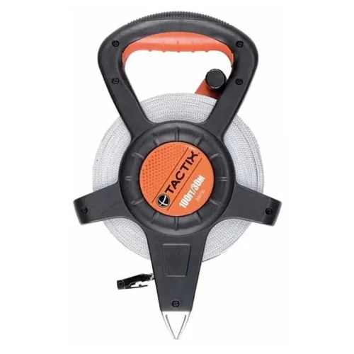 CINTA METRICA LARGA CON MANIJA 200’/60M X 13MM. TACTIX