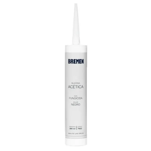 SILICONA ACETICA CON FUNGICIDA 280ML NEGRA. BREMEN®