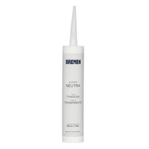 SILICONA NEUTRA CON FUNGICIDA 280ML TRANSPARENTE. BREMEN®