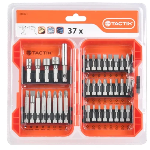 JUEGO DE PUNTAS Y DESTORNILLADORES 37PZS. TACTIX