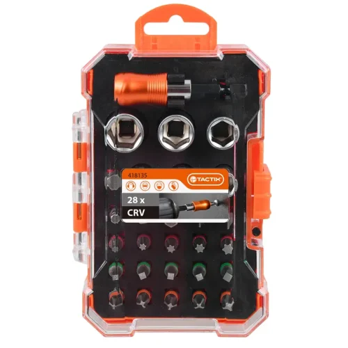 JUEGO DE PUNTAS DE DESTORNILLADOR DE CAMBIO RAPIDO 28PZS. TACTIX