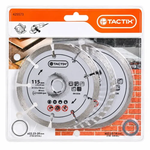 DISCOS DIAMANTADOS SET 3PSZ 115X22.23MM. TACTIX
