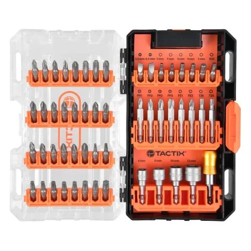 JUEGO DE PUNTAS DE DESTORNILLADOR DE CAMBIO RAPIDO 53PZS. TACTIX