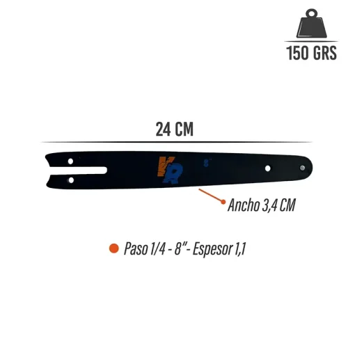 ESPADA MOTOSIERRA DE MANO A BATERÍA PASO 1/4 - 8". VENROL