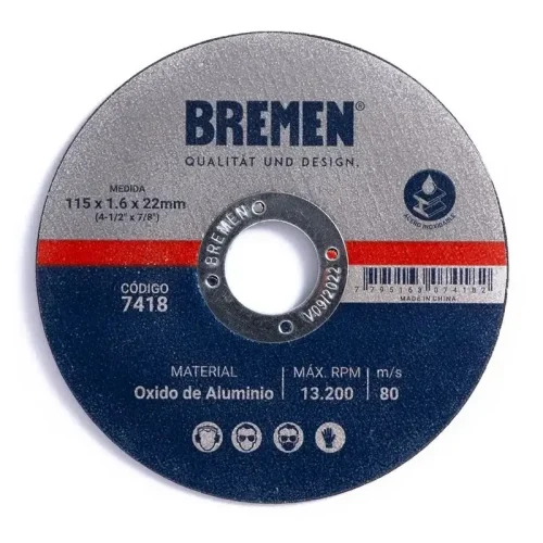 DISCO CORTE PLANO 115X1.6X22.2MM 4-1/2"OX. ALUM.
