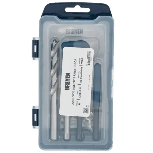 JUEGO DE INSERTOS PARA ROSCA M10 X 1.25 15PZS. BREMEN®
