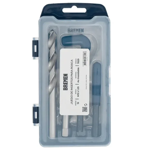 JUEGO DE INSERTOS PARA ROSCA M12 X 1.25 15PZS. BREMEN®