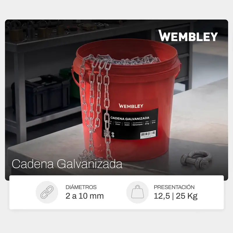 CADENA GALVANIZADA Nº 70. 7MM 25M 25KG. WEMBLEY® - Imagen 2