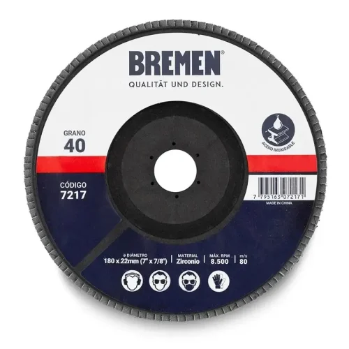 DISCO FLAP 7" ZIRCONIO G40 C/U. BREMEN®