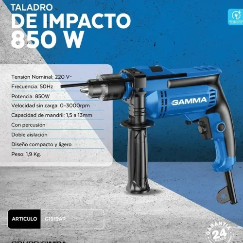 TALADRO DE IMPACTO 850W 13MM. GAMMA. - Imagen 3