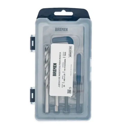 JUEGO DE INSERTOS PARA ROSCA M8 X 1.25 25PZS. BREMEN®